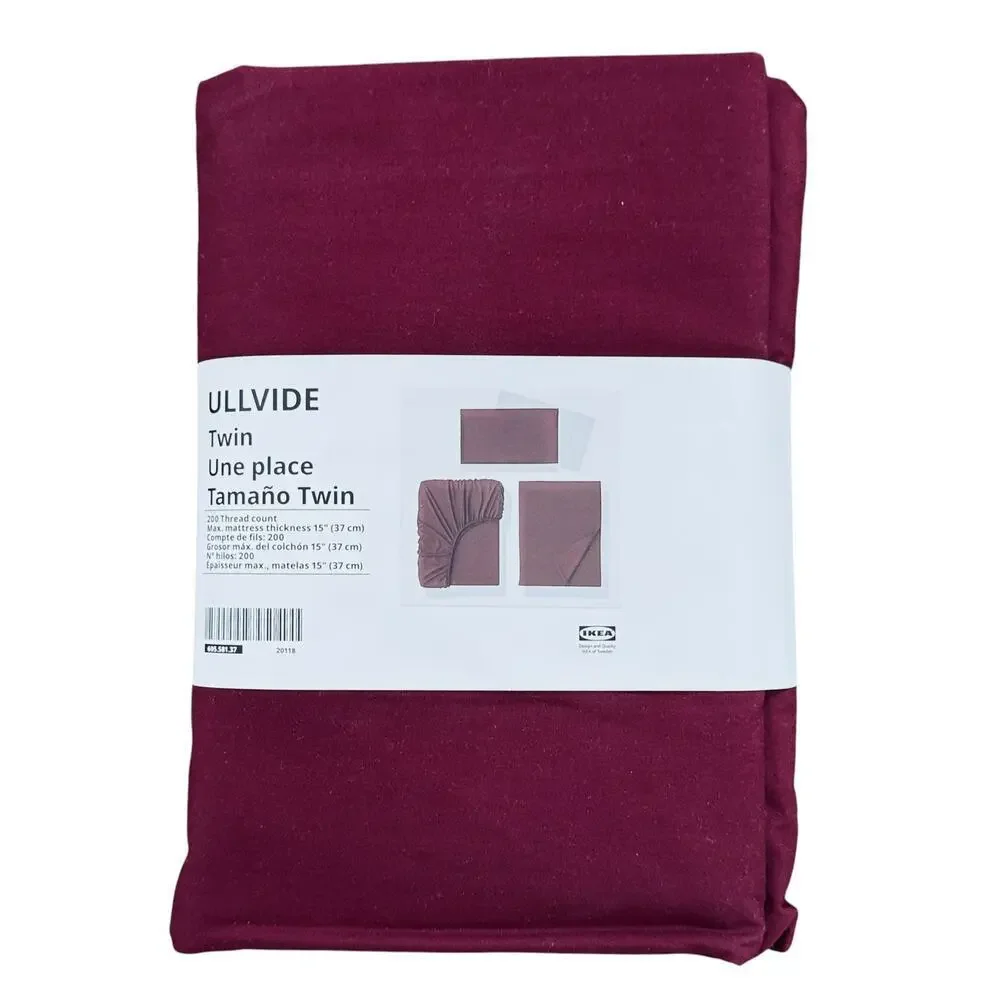 IKEA ULLVIDE Deep Red Twin Sheet Set